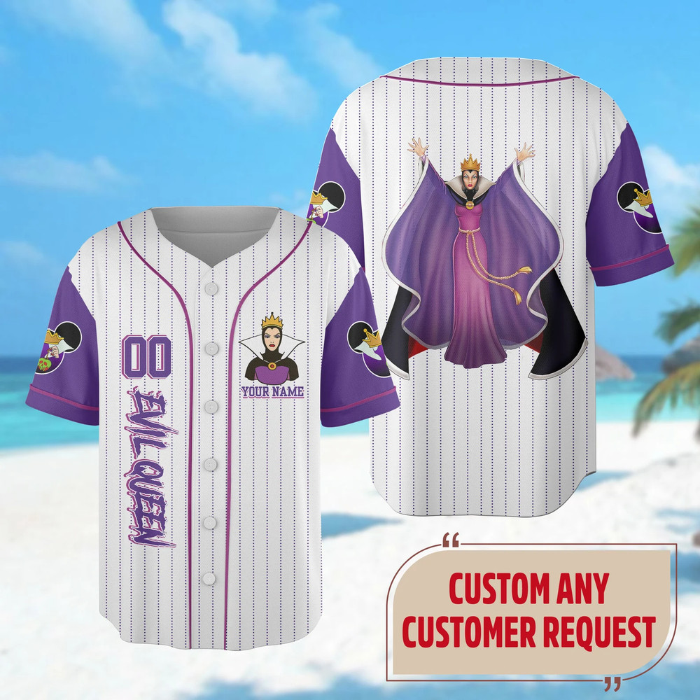 Custom Evil Queen 3D Baseball Jersey Shirt US Size Best Price Father Day Gift-image