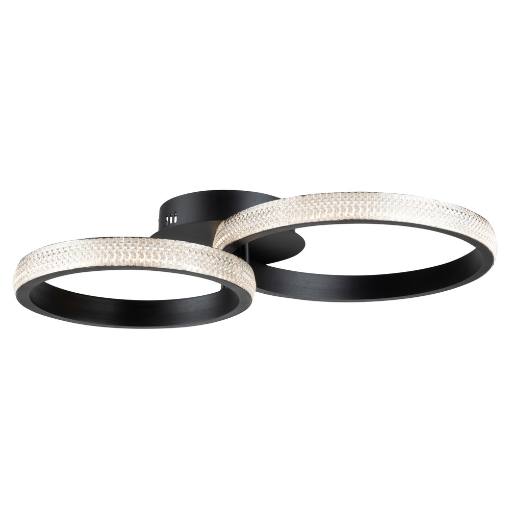 Nova 30W Modern Black LED Flush Mount Ceiling Light