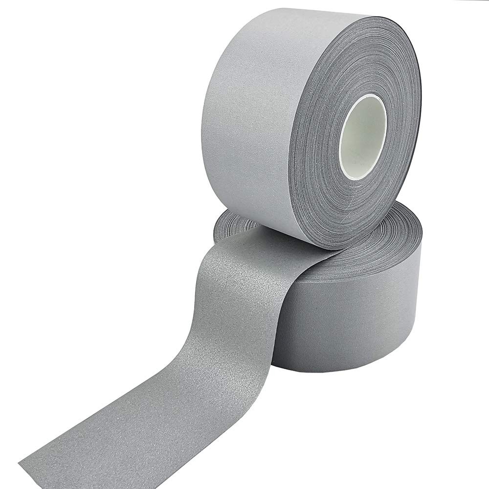 Sew On Silver Reflective Fabric Polyester Material DIY Tape For Clothing (2in...