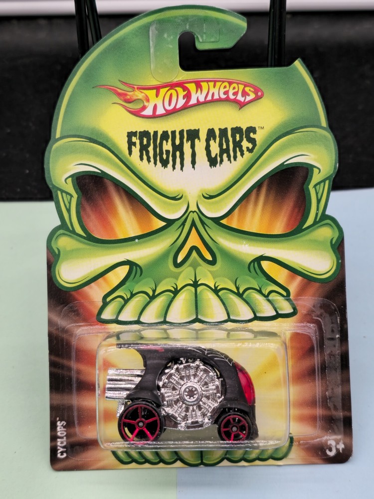 2008 Hot Wheels Fright Cars Happy Halloween Cyclops Matte Black Red OH5SPs
