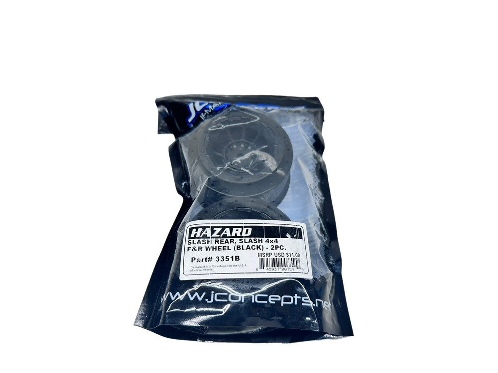 JConcepts 12mm Hex Hazard Short Course Wheels Blk (2) (Slash) [JCO3351B] #12058