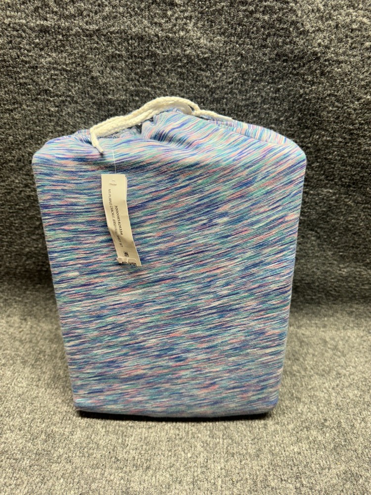 Mainstays Adult Extra Soft Jersey Bed Sheet Set, Full, Purple Crackle, 4 Pieces