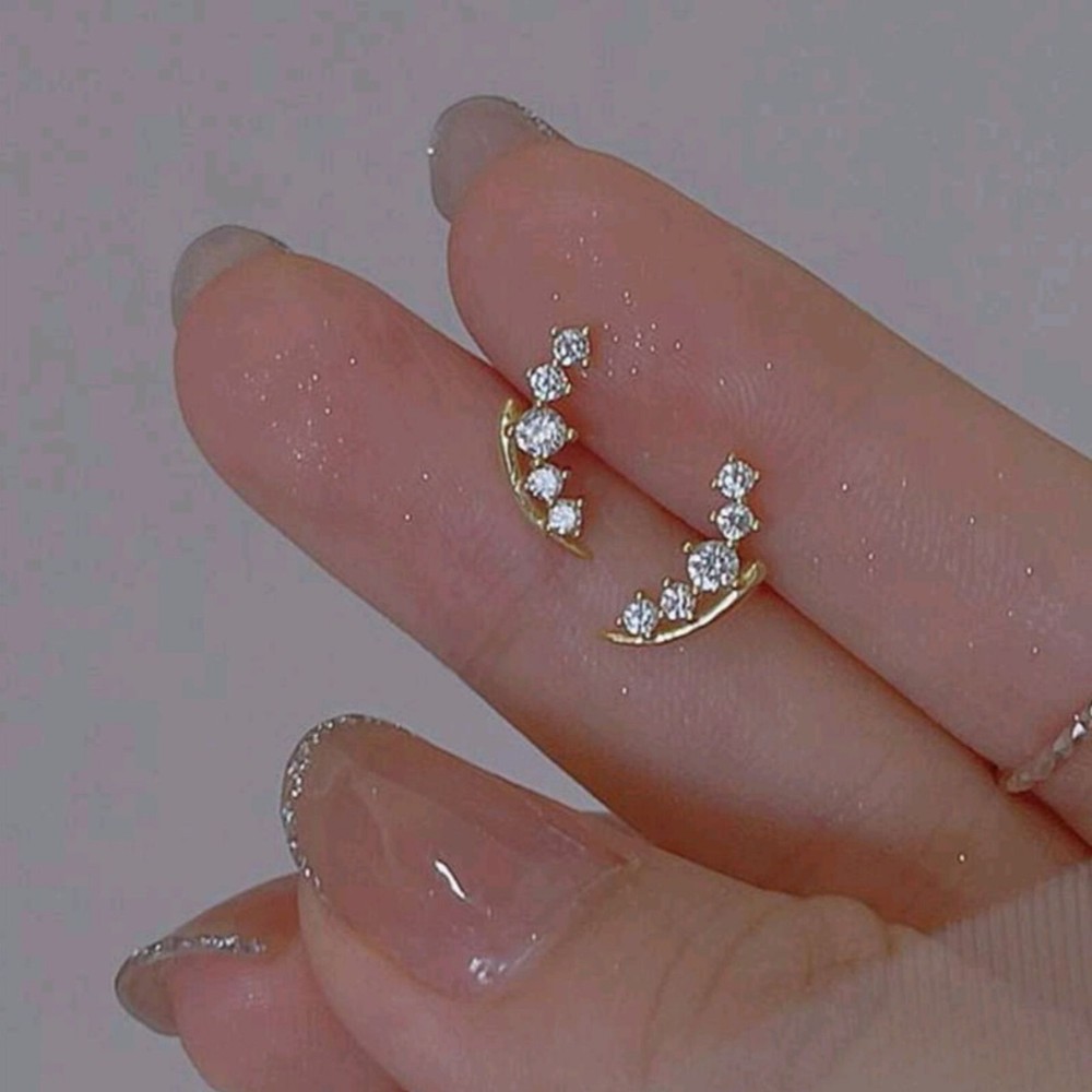 Ear Climber Yellow Gold Earrings Minimalist Jewelry Birthday Gifts For Women