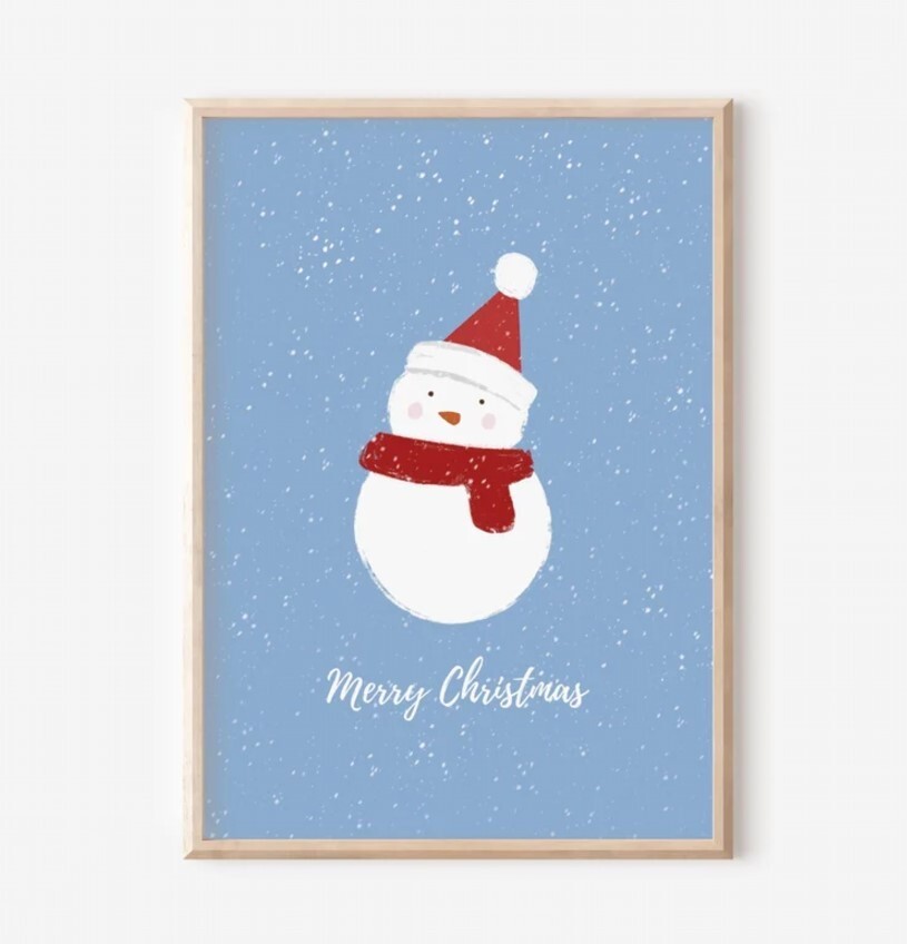 Trendy Christmas Wall Art Snowman Art Festive Decor Xmas Art