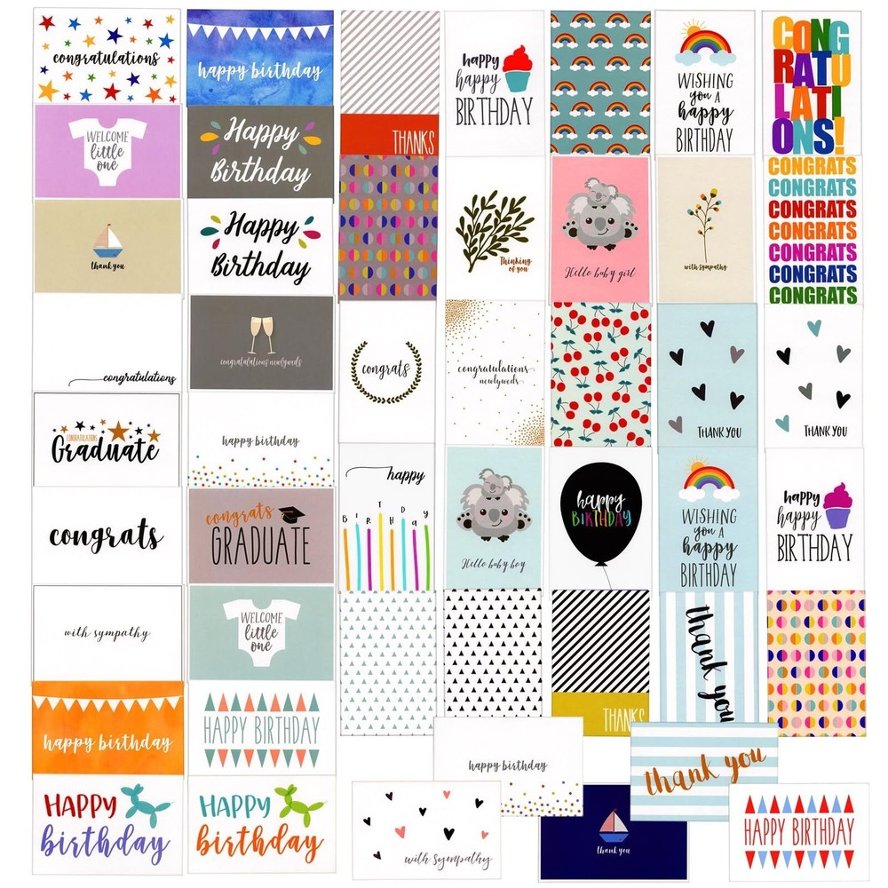 Best Paper Greetings 48 pack All Occasion Greeting Cards Box Set with Envelop...