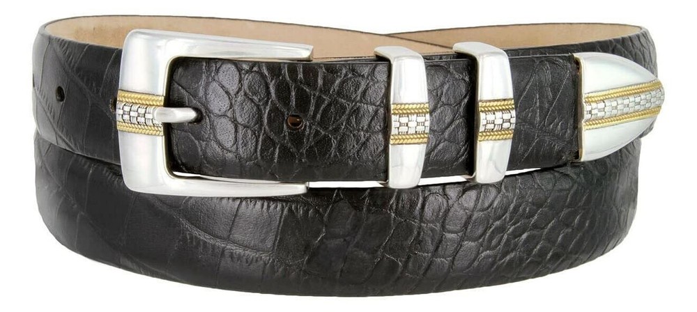 Milan Italian Calfskin Genuine Leather Designer Golf Dress Belt 1-1/8
