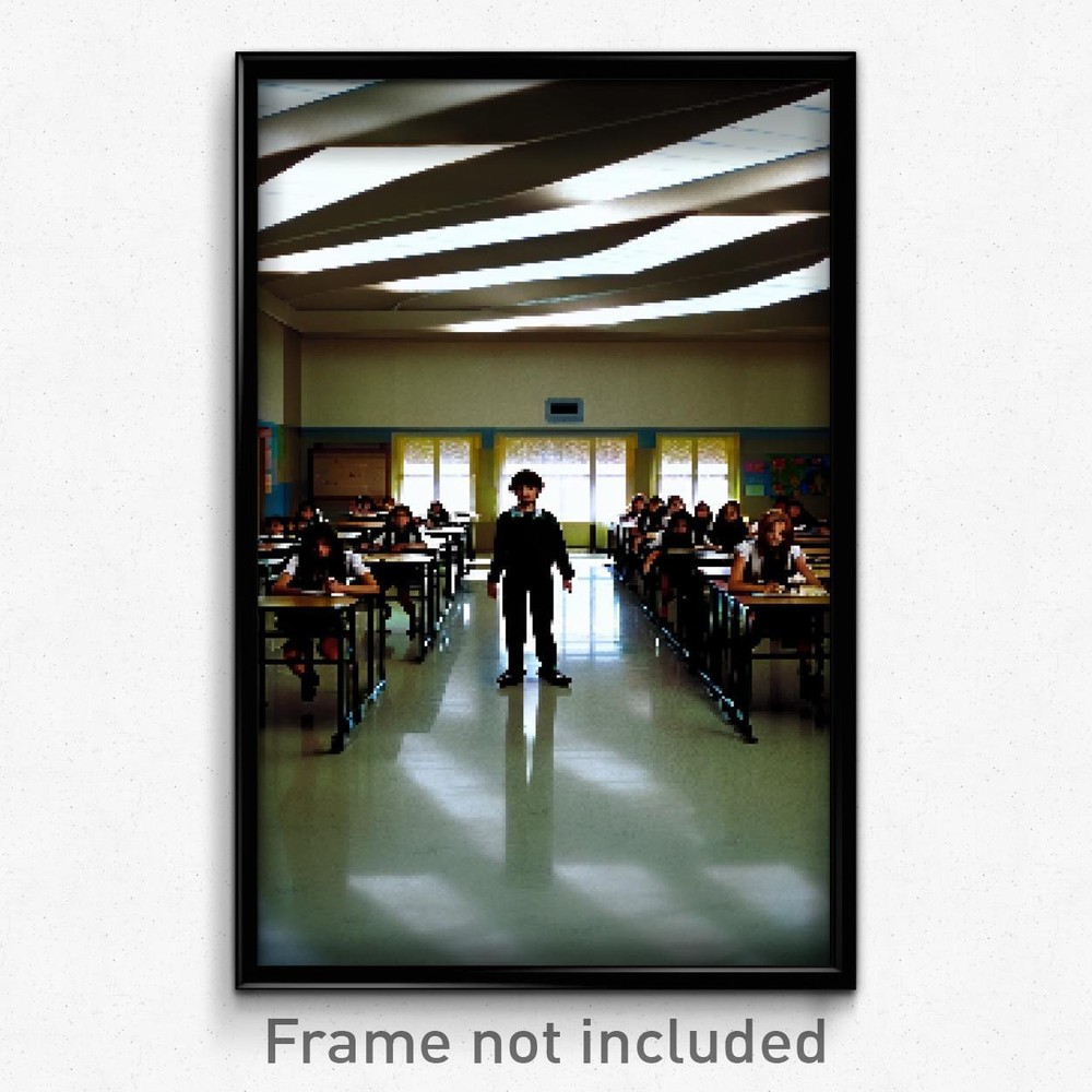 Póster Pixel Art - Escuela aterradora (impresión de videojuego psicodélico de 8 bits)