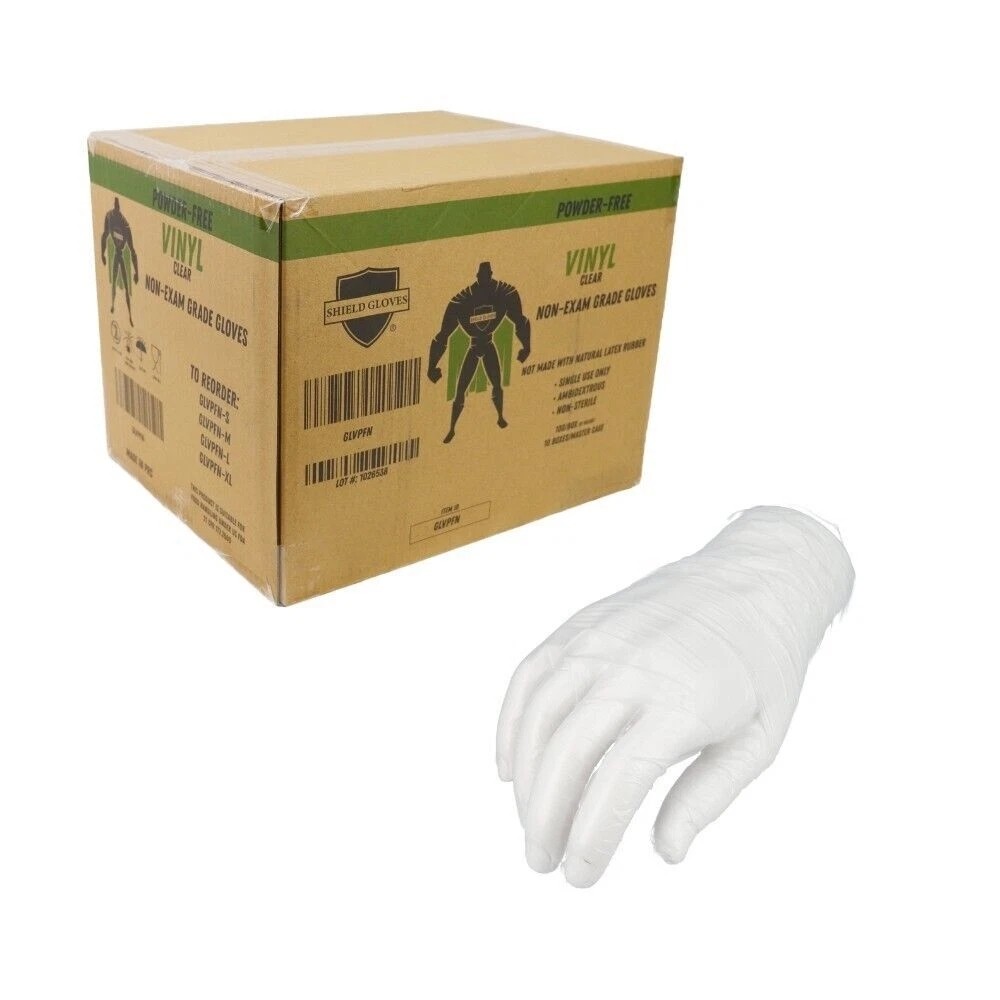 X-Large Powder Free Clear Vinyl Gloves Industrial Disposable 72000 Pcs 5 Mil