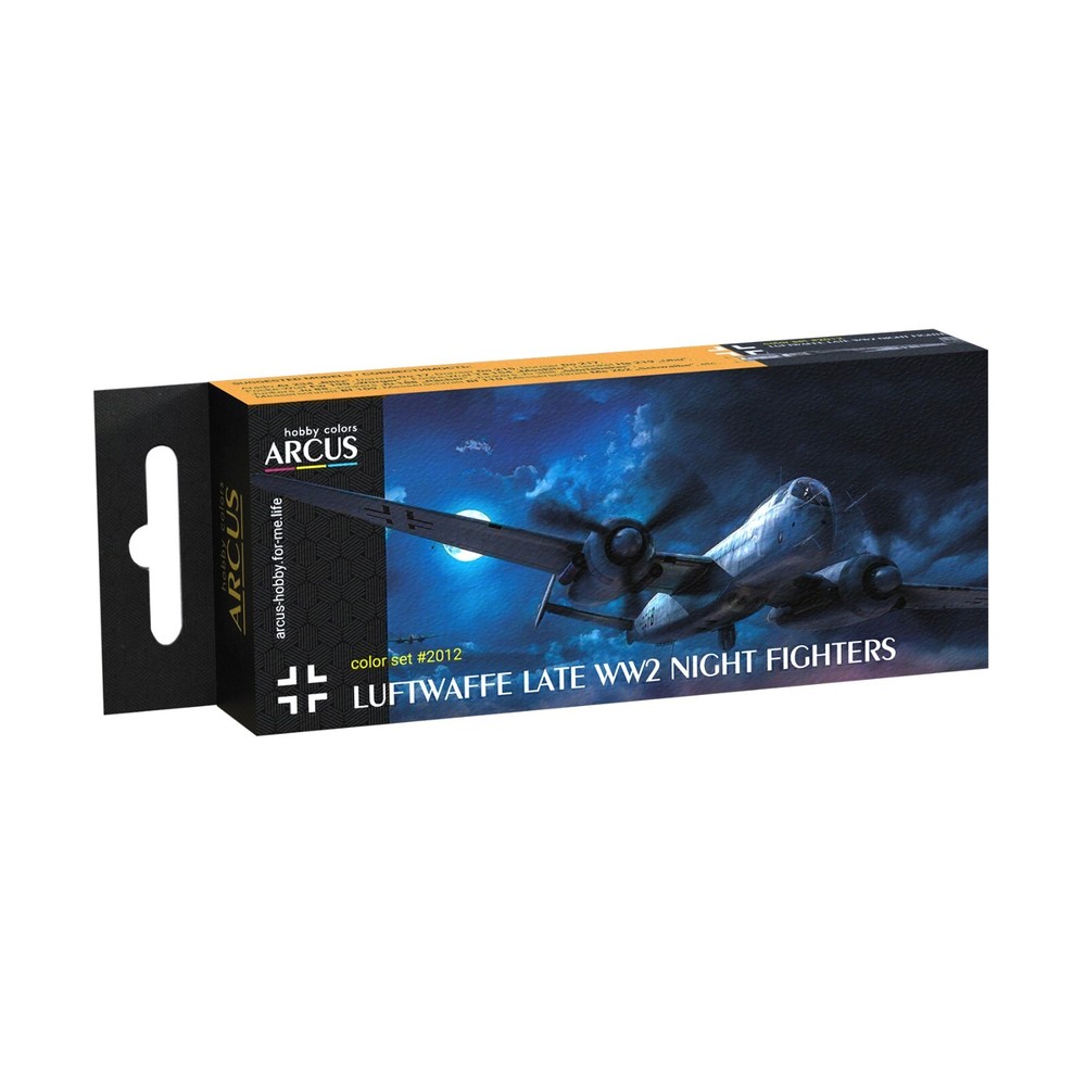 Arcus #E2012 Enamel Paint Set Luftwaffe Late WW2 Night Fighters 6 colors 10ml