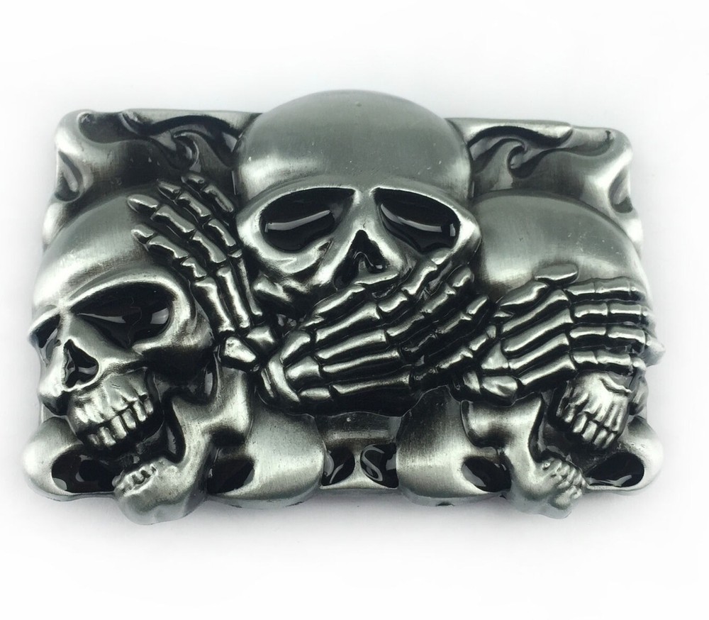 Skulls Western Cowboy Belt Buckle for Men & Women Rodeo Wear and  Punk Fans