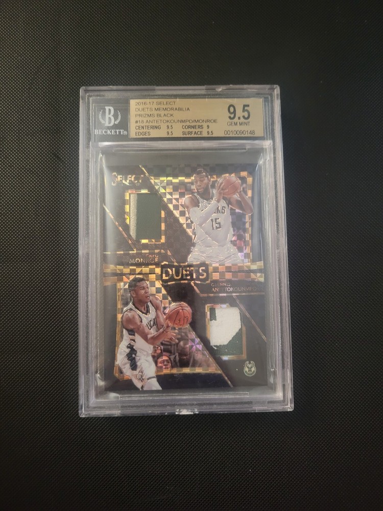 2016-17 Select Giannis Antetokounmpo Game Worn Patch BLACK 1/1  GEM MINT BGS 9.5