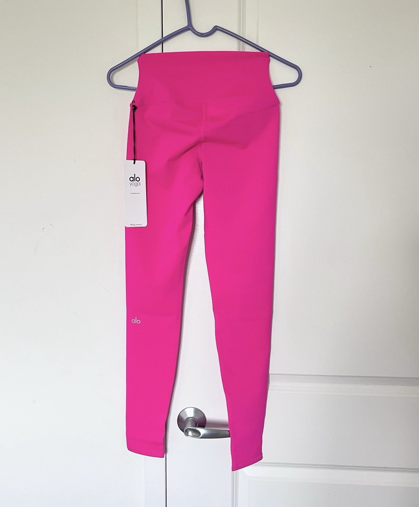 Alo Yoga High Waist Airbrush Leggings in Neon Pink Size XXS