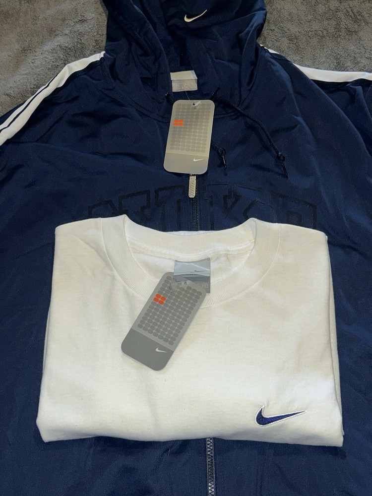 Nike Silver Tag Full Zip Hoodie with Mini Swoosh Tee Rare Vintage 2003 Set