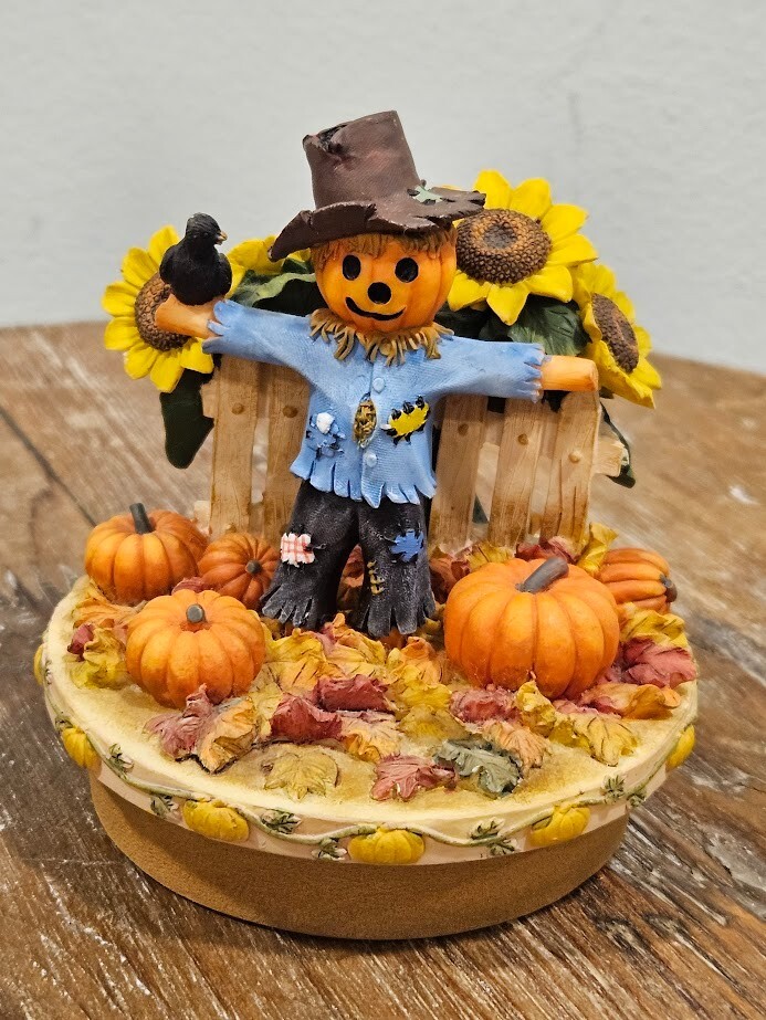 America Scarecrow Pumpkin Patch Candle Topper for Fall Autumn Thanksgiving Decor