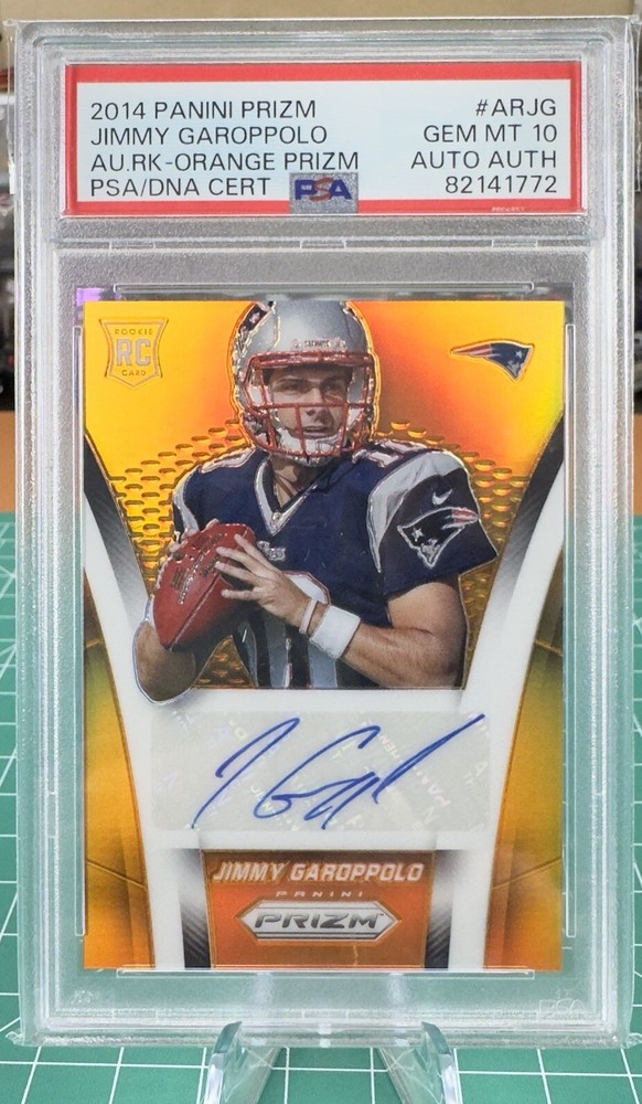 2014 Panini Prizm Jimmy Garoppolo Orange Rookie Auto RC 15/50 PSA 10 GEM MINT