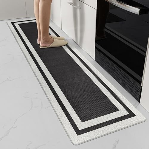 Cushioned Anti-Fatigue Kitchen Floor Mat Non-Skid Waterproof 17x59 Black
