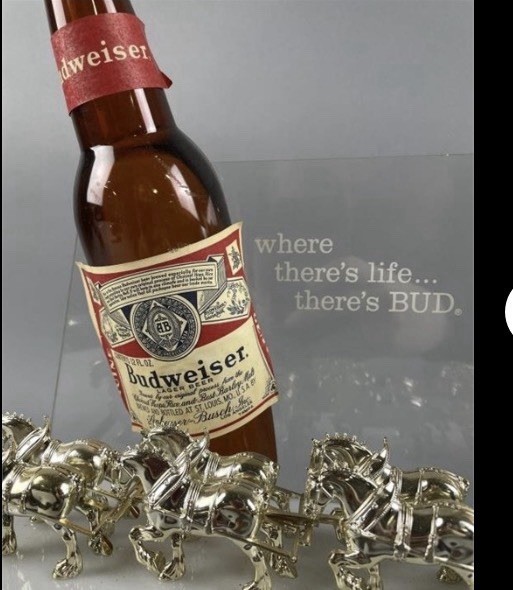Vintage Budweiser World Champion Clydesdale Horses Breweriana Sign