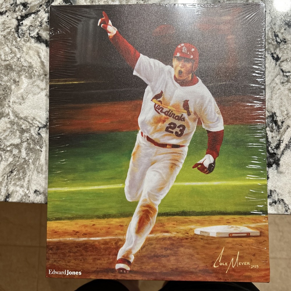 14 x 11 Painting Of David Freese Walkoff Home run In 2011 World Series Game 6