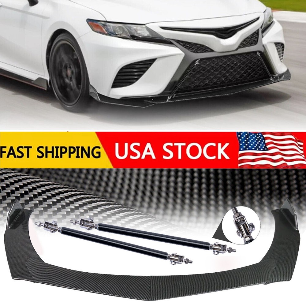 Front Lip Bumper Body Kits+Splitter+Spoiler Carbon Fiber For Toyota Camry