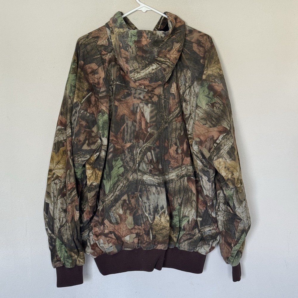 Vintage Liberty Rugged Outdoor Men’s 2XL Zip Up Hooded Camo Bomber Lined Jacket