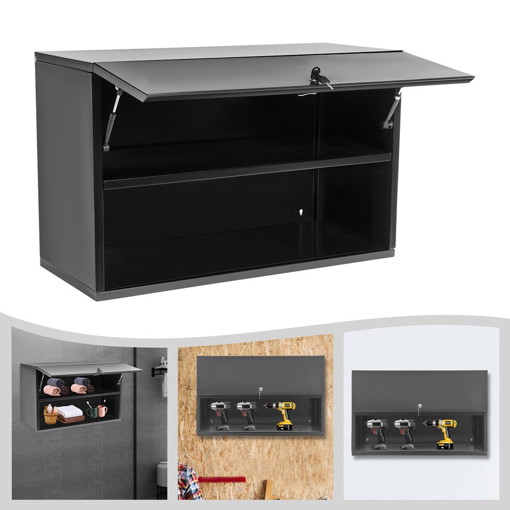 Steel Wall-Mounted Kitchen Storage Cabinet with 2 Drawers and Door
