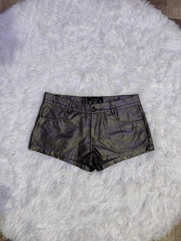 Y2k leather mini micro shorts Fairy Grunge Whimsygoth Size Large