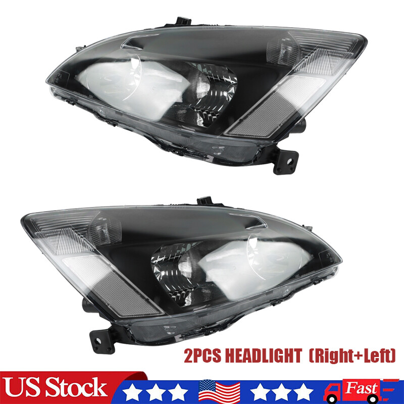 FOR 03-07 HONDA ACCORD BLACK HOUSING CLEAR CORNER HEADLIGHT REPLACEMENT LAMPS