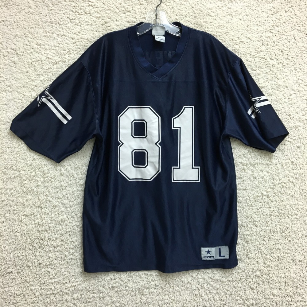 Dallas Cowboys Terrell Owens 81 Blue V-Neck Jersey Mens Large Football