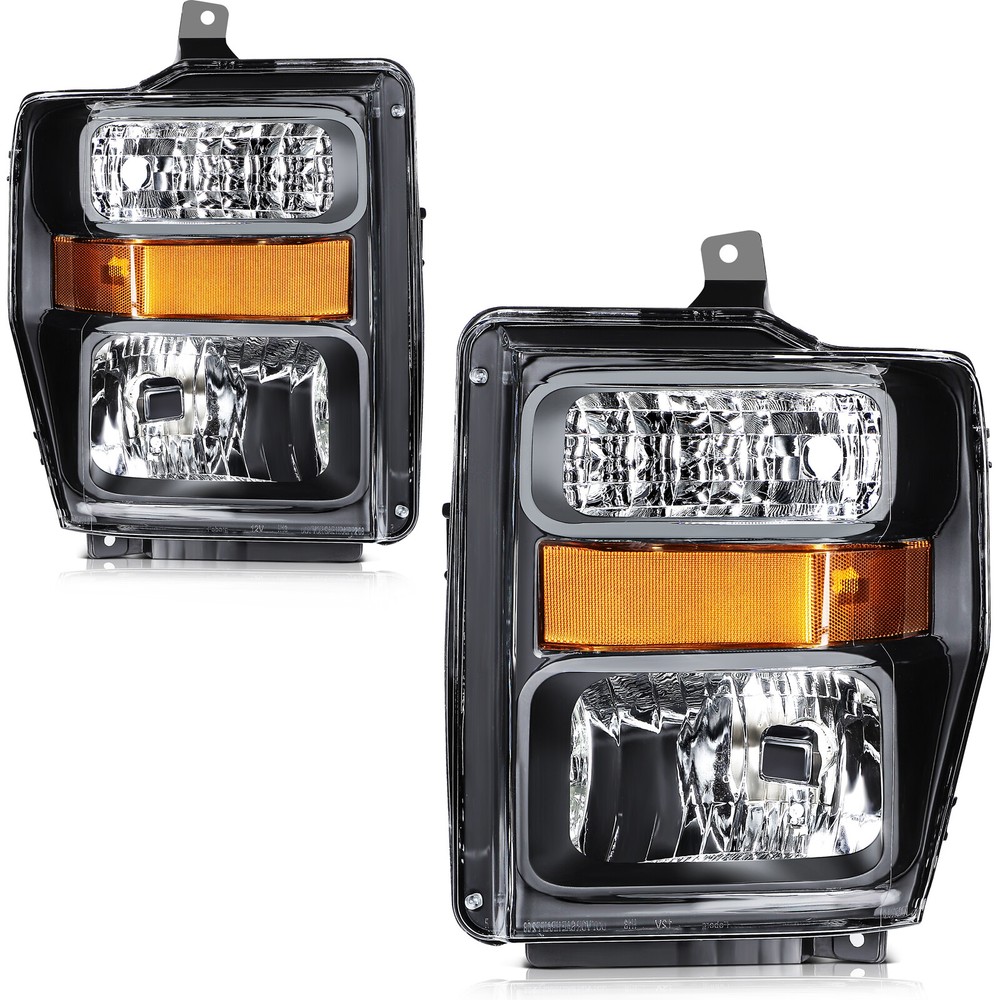 For Ford F250-F550 Super Duty 2008-2010 Clear Lens Headlight Assembly Lamps Pair