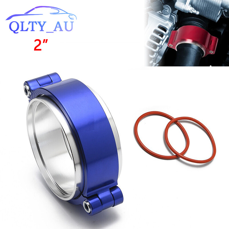 Blue 2''51mm Aluminum Quick Release V-Band Clamp Kit for Intake Intercooler Pipe