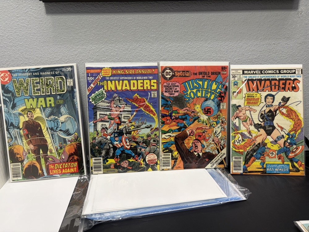 Weird War Tales 58 plus lot justice society/ the invaders all have swastika