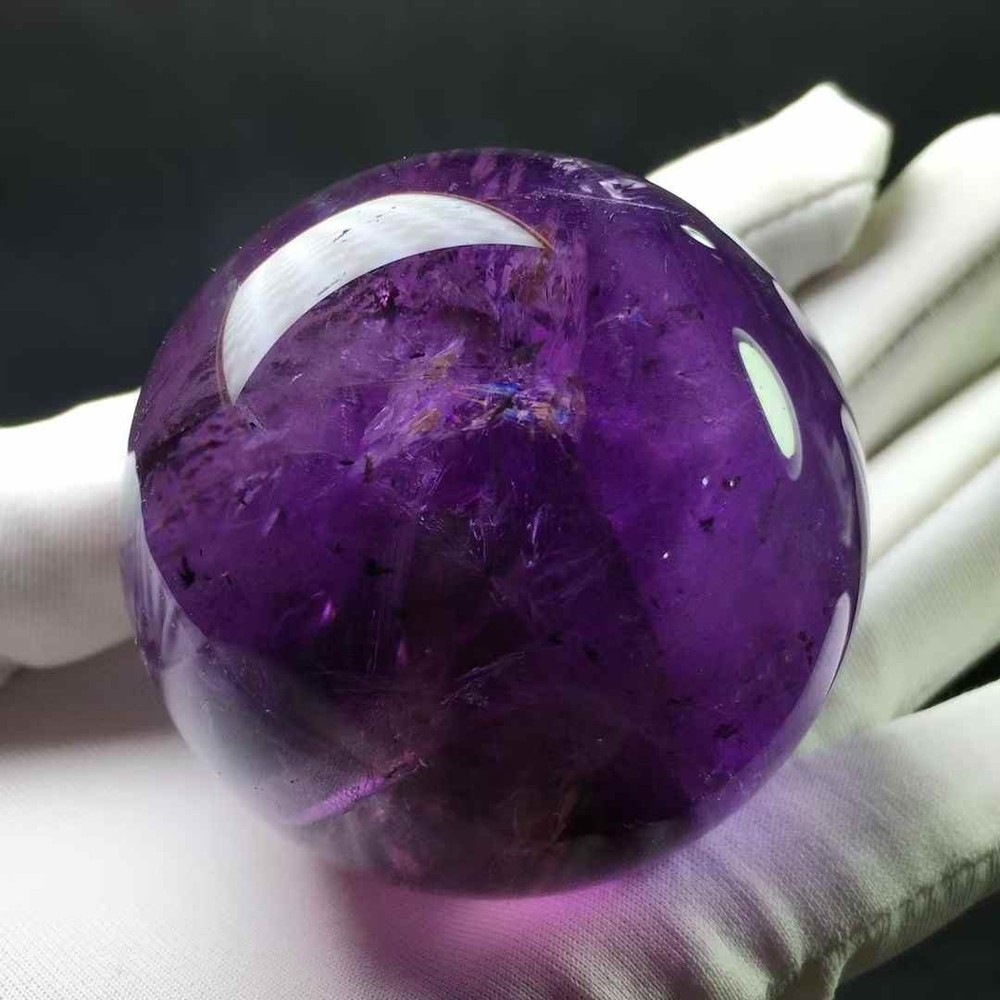 53.7mm Natural amethyst sphere quartz polished crystal ball Reiki energy