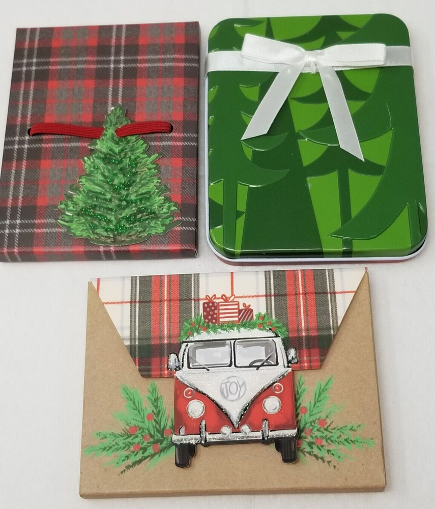 Christmas Gift Card Holders VW Vanagon Trees Set of 3-image