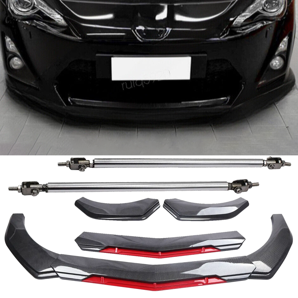 2016 Scion FR-S Carbon Fiber Front Bumper Lip Spoiler Splitter with Strut Rods  