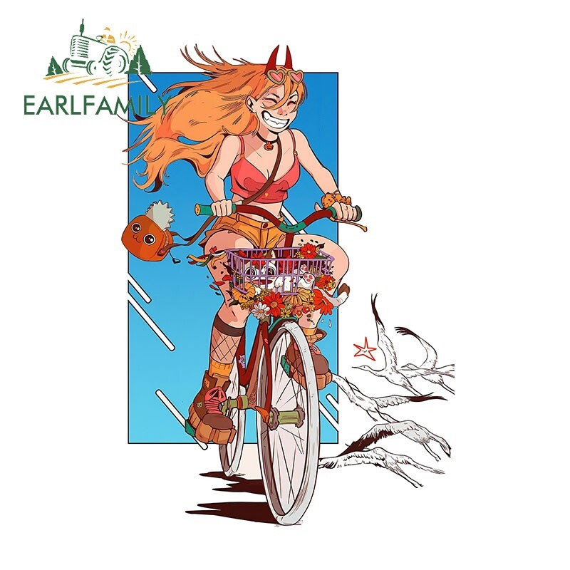 イヤーファミリー 5.1インチ ファニーパワーライド バイク アニメ カーデカール ウォールラゲッジ ビニールステッカー