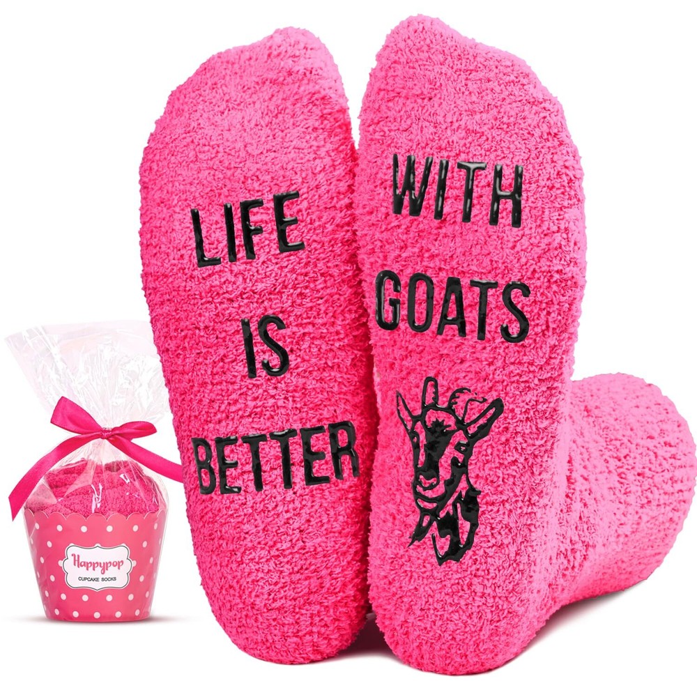 Fuzzy Goat Gifts for Women Girls - Crazy Goat Socks Goat Lovers Gifts Teens S