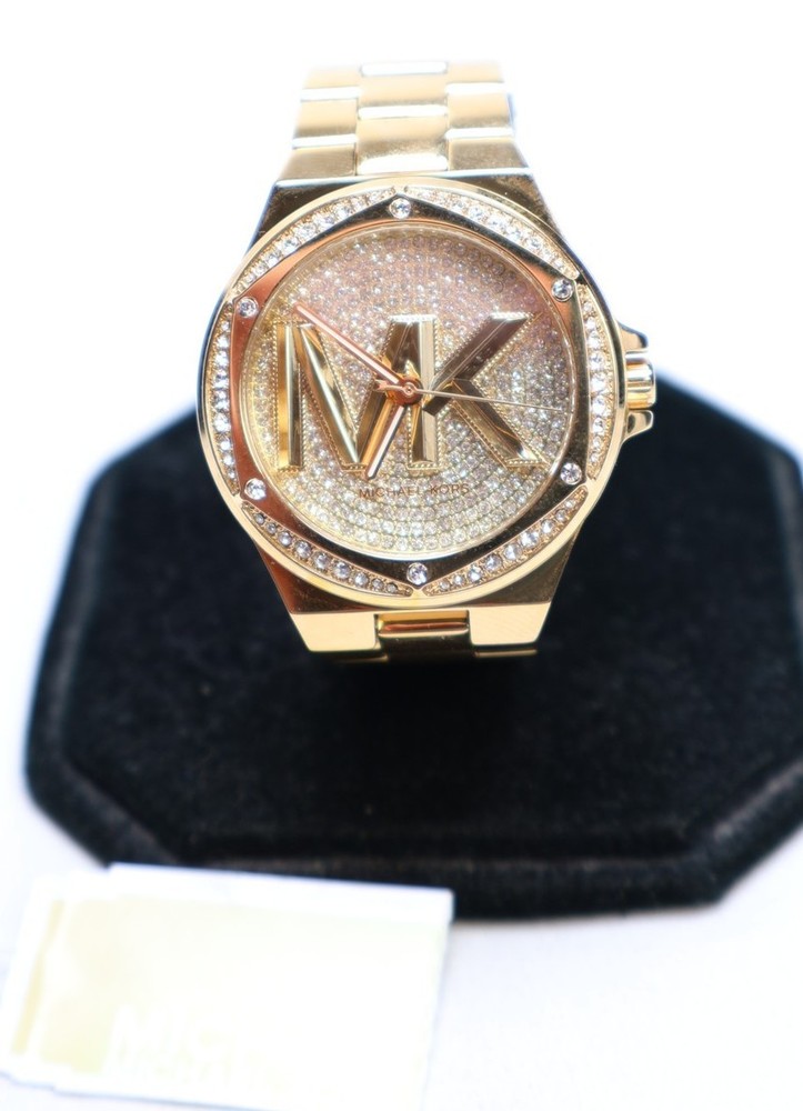 Michael Kors MK7229 Lennox Women's Gold Tone Stainless & Crystal Watch $295