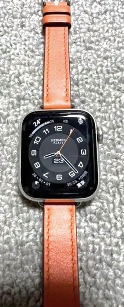 Hermes Apple Watch 6 Double Tour Orange Leather Strap