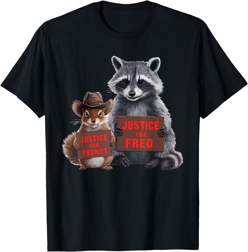 Justice for Peanut the Squirrel and Fred the Racoon Retro T Shirt Men