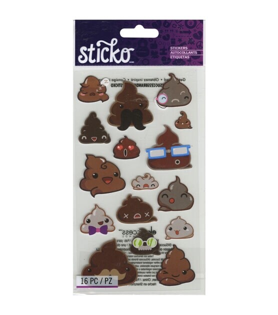 Sticko Funny Frosting Poop Emoji Stickers Scrapbook Crafts Party Supply