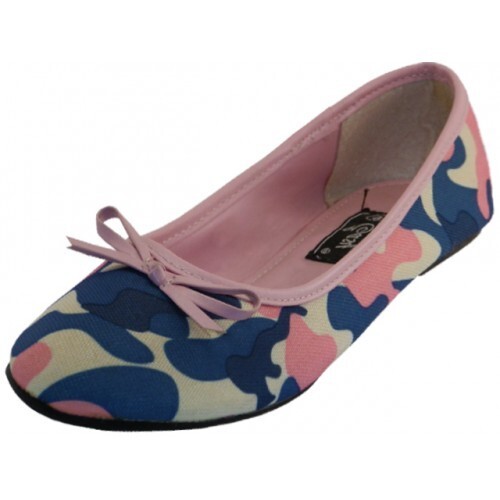 Ballet Flat Comfort Insole Shoes sizes 6-11  Pink Camo