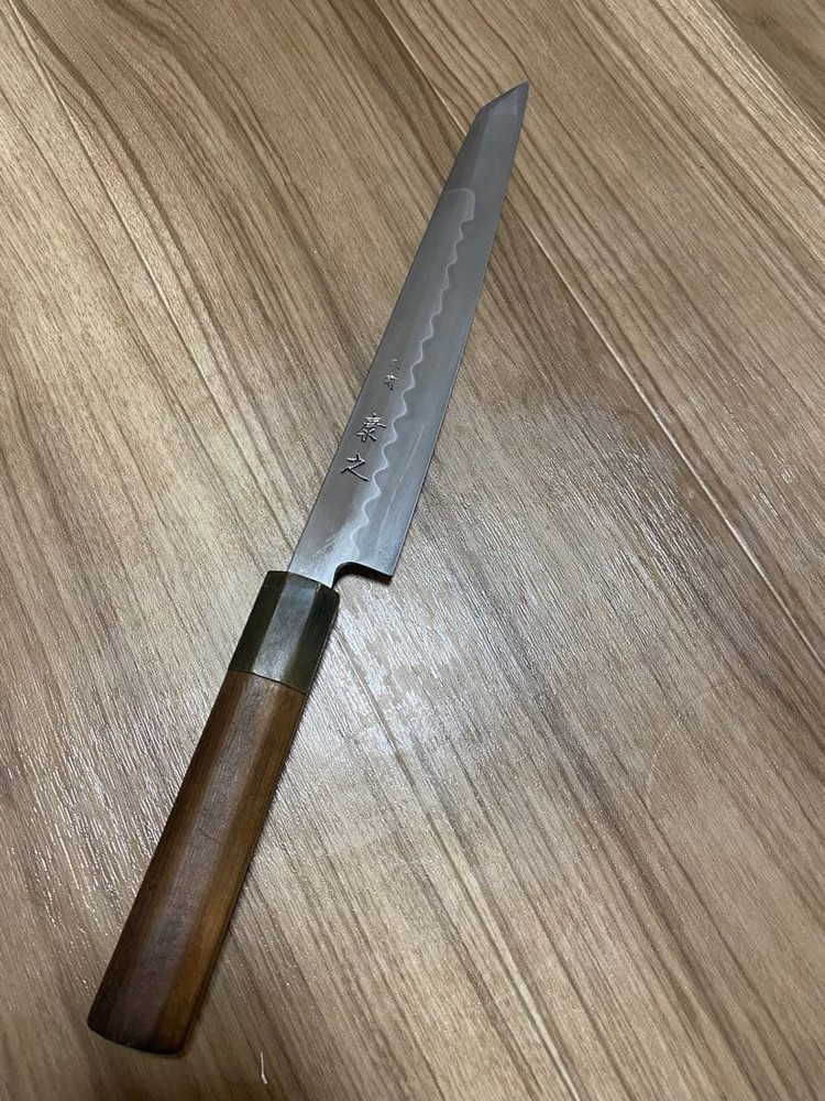 Yasuyuki Kiritsuke Honyaki Japanese Chef Knife Handcrafted Steel Used