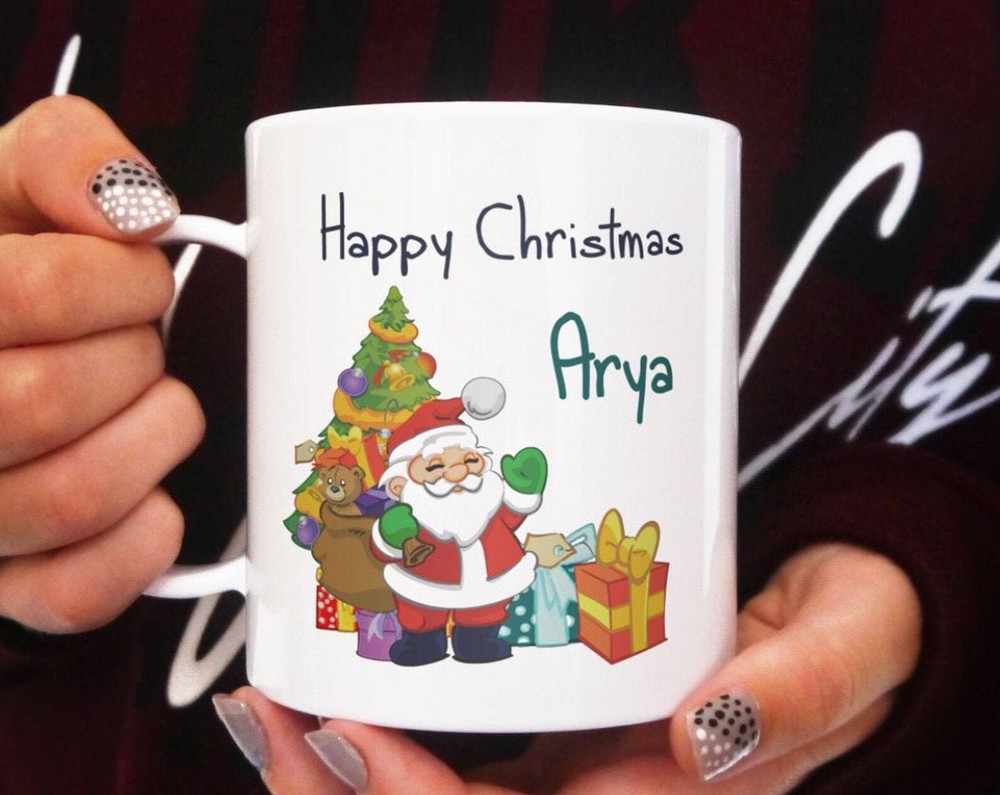Personalised Traditional Santa Polymer Mug Christmas Mug Personalised Mug Childs