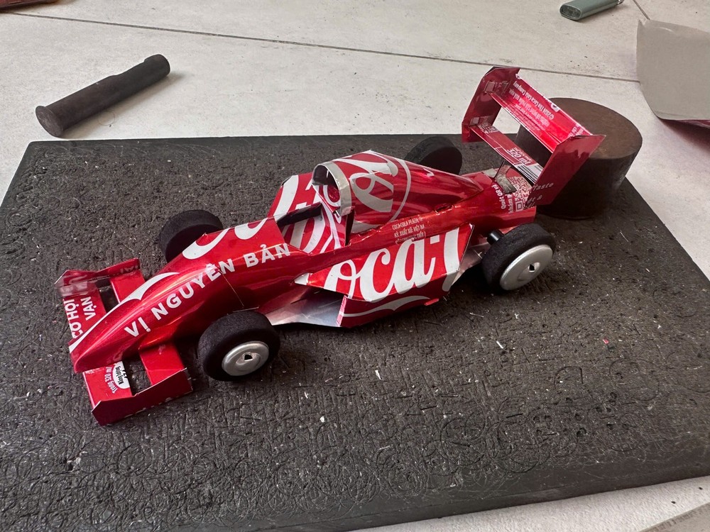 Custom Handmade Formula 1 Car from Recycled Materials – Sustainable Metal Art Gi