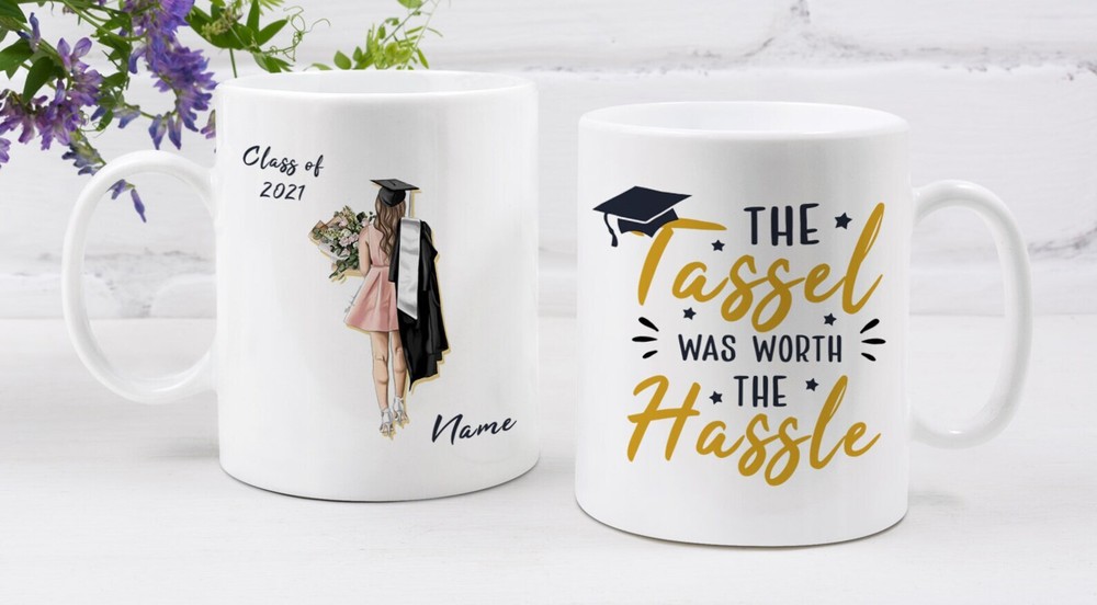 Funny Graduation 2021 Gift Mug Tassel Was Worth The Hassle Seniors