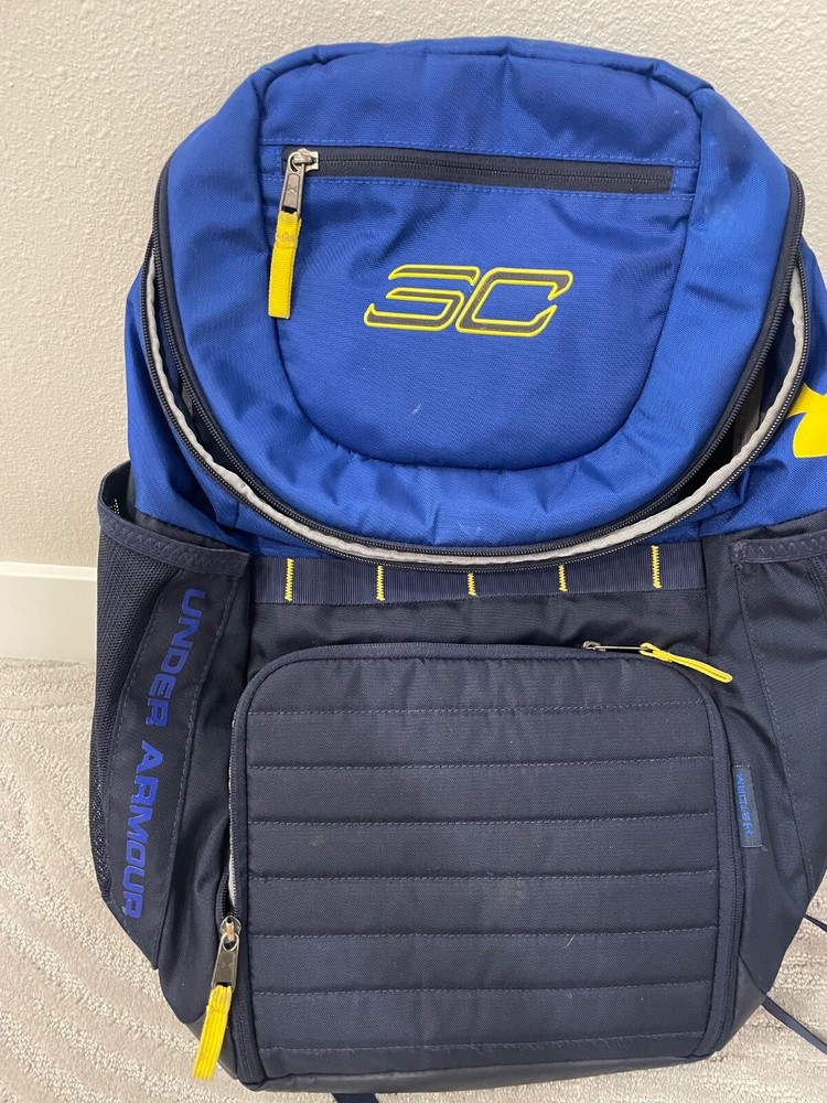Steph Curry Navy Blue NBA UA Golden State Warriors basketball gym backpack