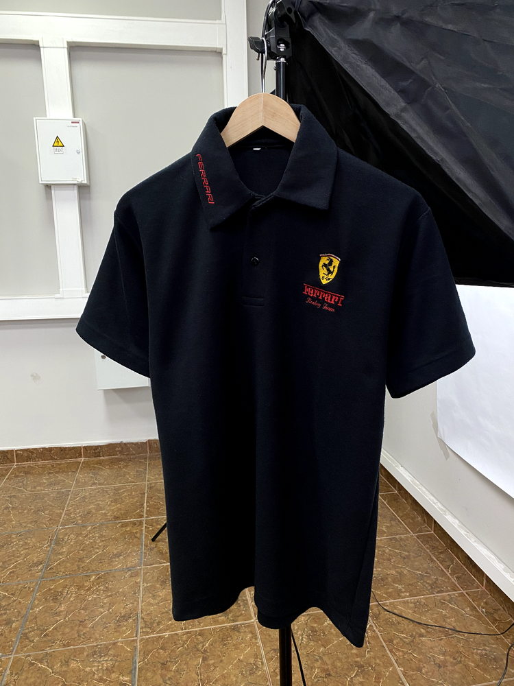 Vintage 90s Ferrari Racing Team Michael Schumacher F1 Polo size M color black