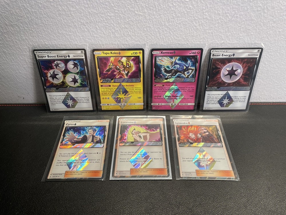 Pokémon TCG Prism Star Lot Sun & Moon - 7 Cards - Xerneas, Tapu Koko, Cyrus Etc
