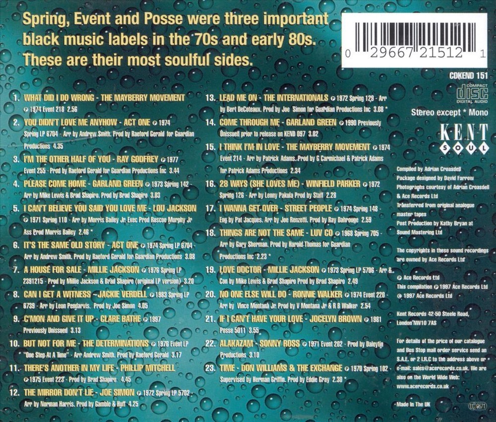 VARIOUS ARTISTS SOUL OF SPRING NEW CD