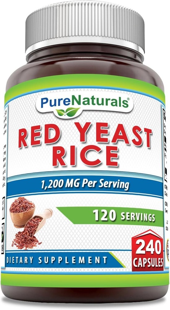 Pure Naturals Red Yeast Rice Dietary Supplement, 1200 Mgper 240 Capsules